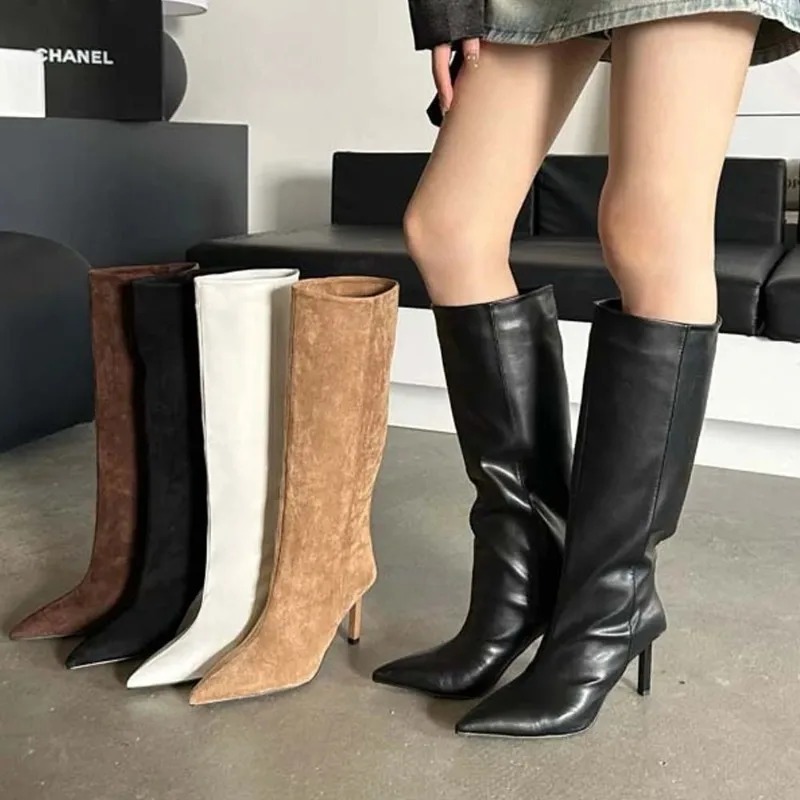 Embroidery Shoes - Luxury Women Long Boots Fashion Suede