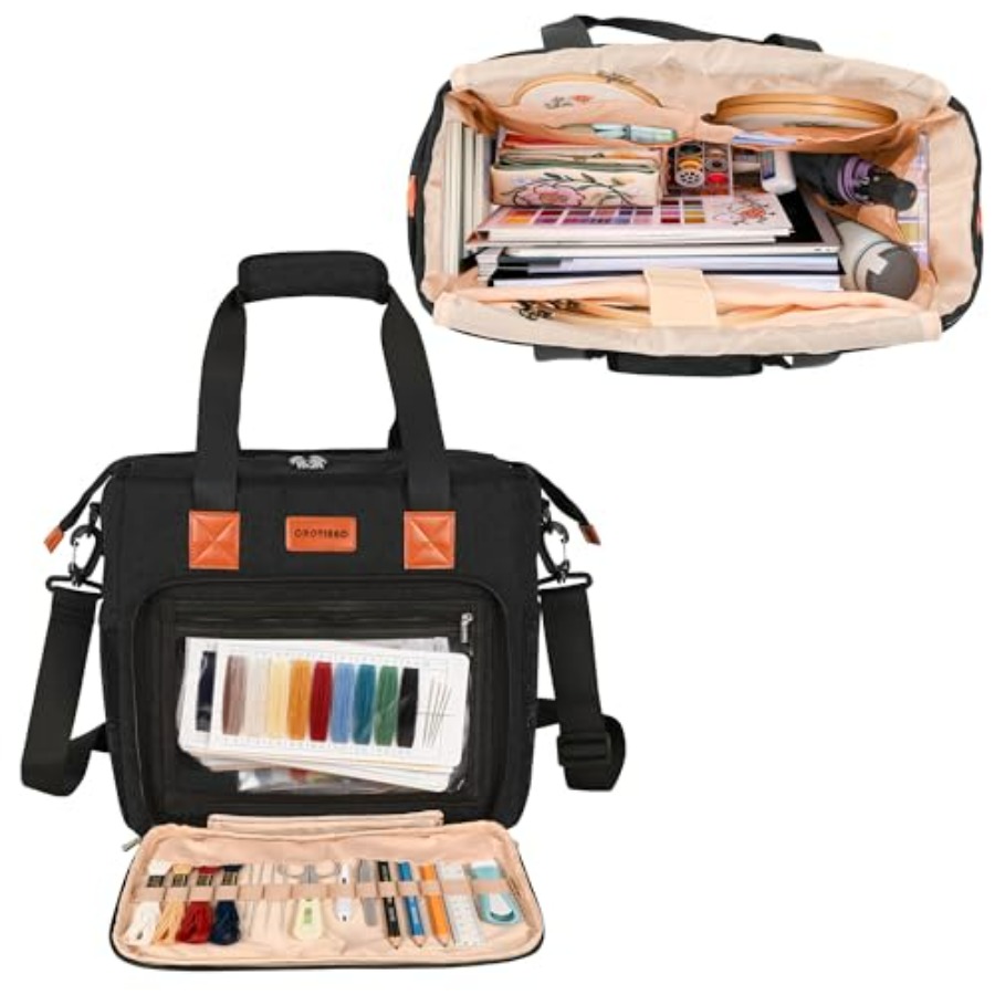 Embroidery Hooping - CROTIRAD Embroidery Bag Organizer for Cross