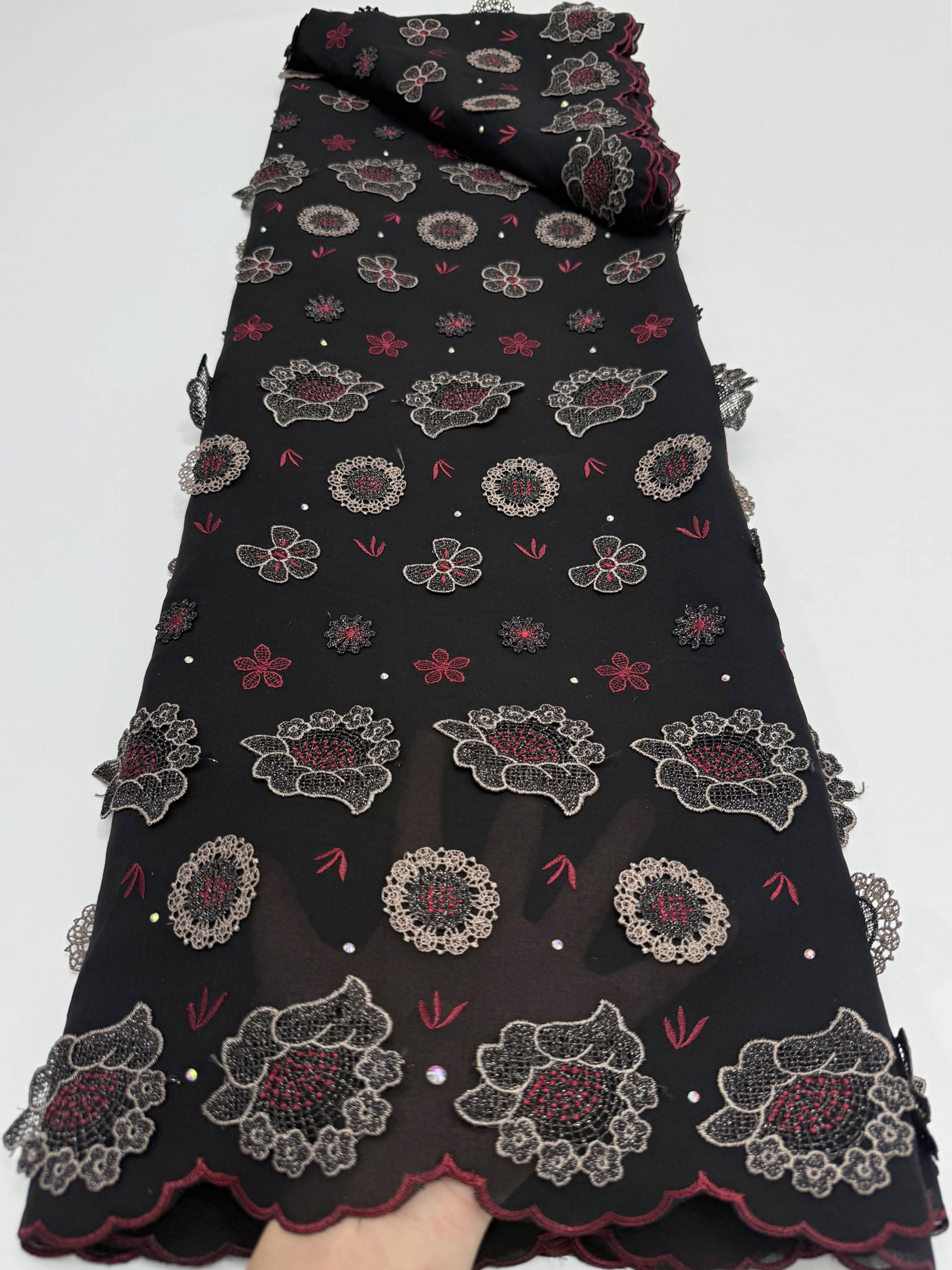 Embroidery Abaya - High-Quality African Swiss Voile Lace Fabric