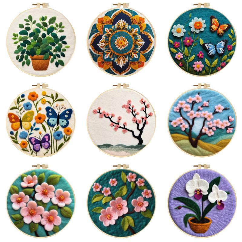 Embroidery Hooping - GATYZTORY Wool Felt Painting With Embroidery