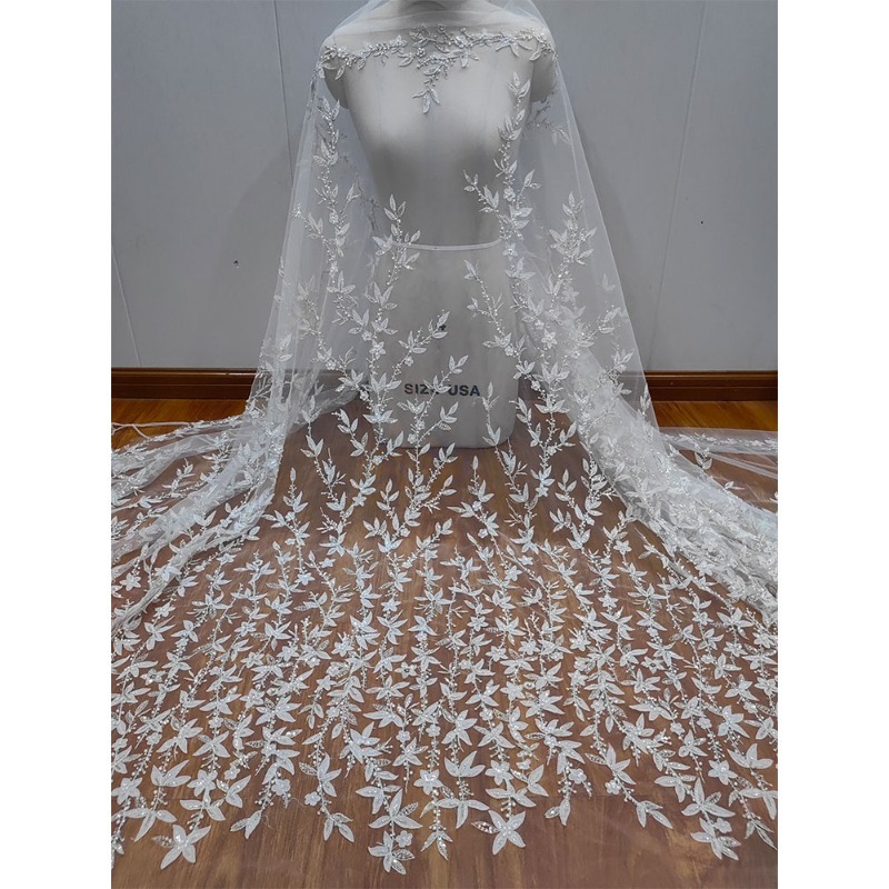 Embroidery Abaya - New High-quality Fresh Flowers, Nail Beads,