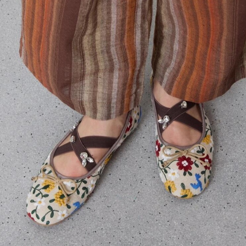 Embroidery Flower Ballet Flats - Embroidery Shoes incelemesi ve fiyatı