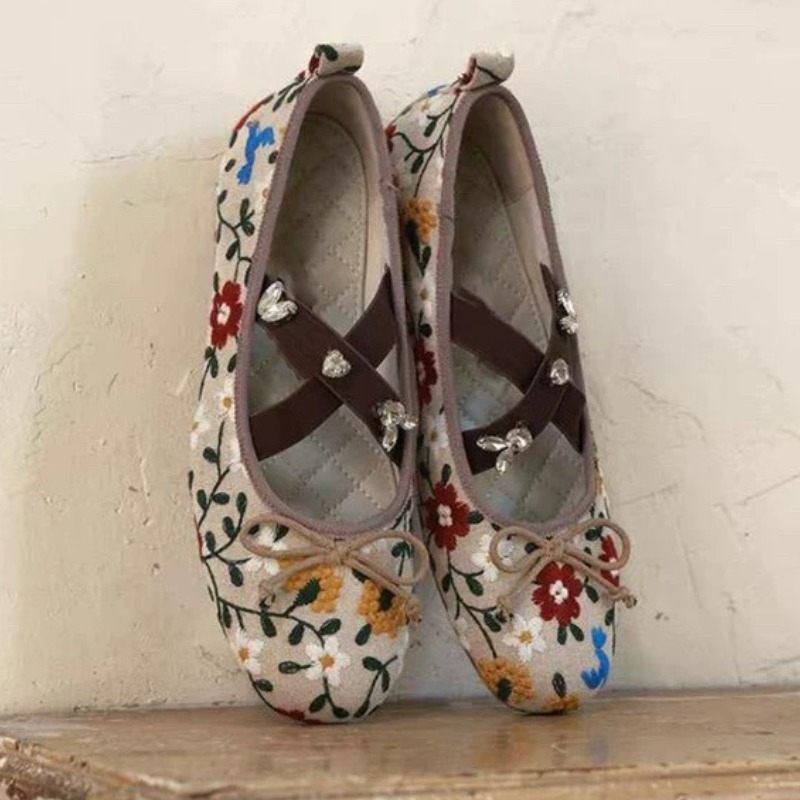 Embroidery Flower Ballet Flats - Embroidery Shoes incelemesi ve fiyatı