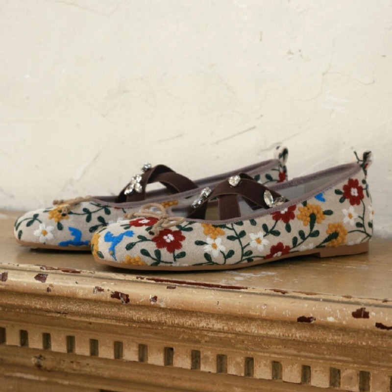 Embroidery Flower Ballet Flats - Embroidery Shoes incelemesi ve fiyatı