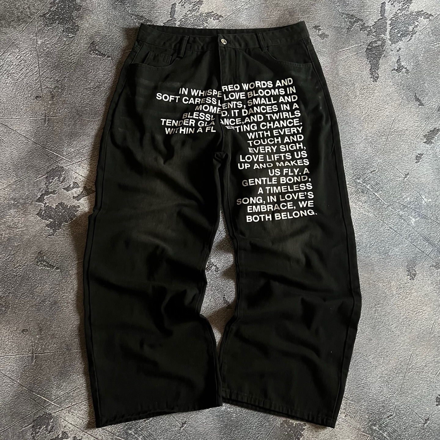 American Pattern Letter Jeans  - Embroidery Fashion incelemesi ve fiyatı