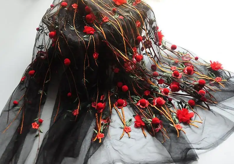 3D chiffon flower pompom embro - Embroidery Veil incelemesi ve fiyatı