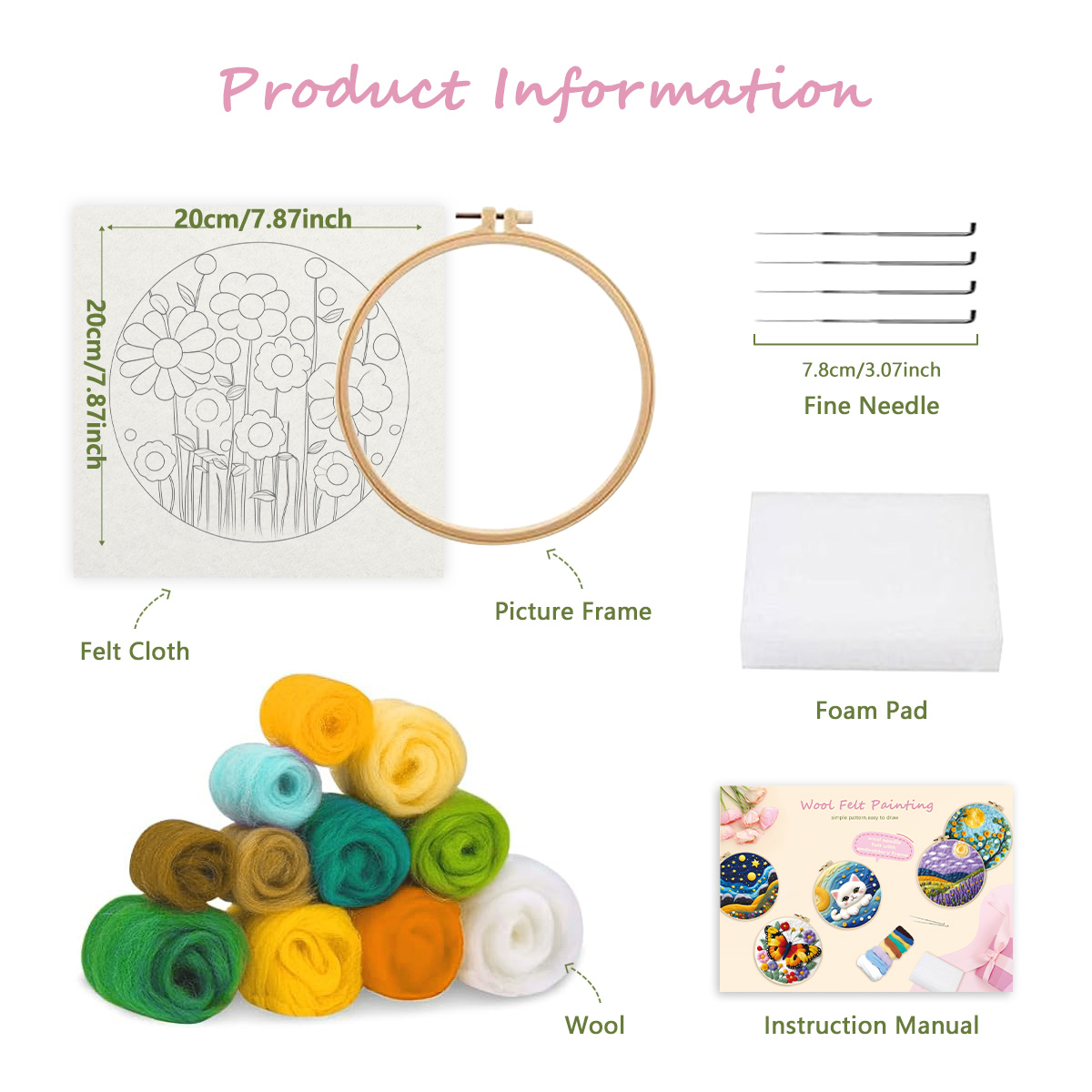 CHENISTORY Wool Painting Kits  - Embroidery Hooping incelemesi ve fiyatı