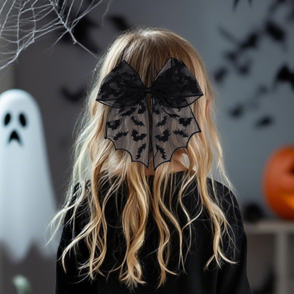 Halloween Bat Bow Hair Clips B - Embroidery Veil incelemesi ve fiyatı