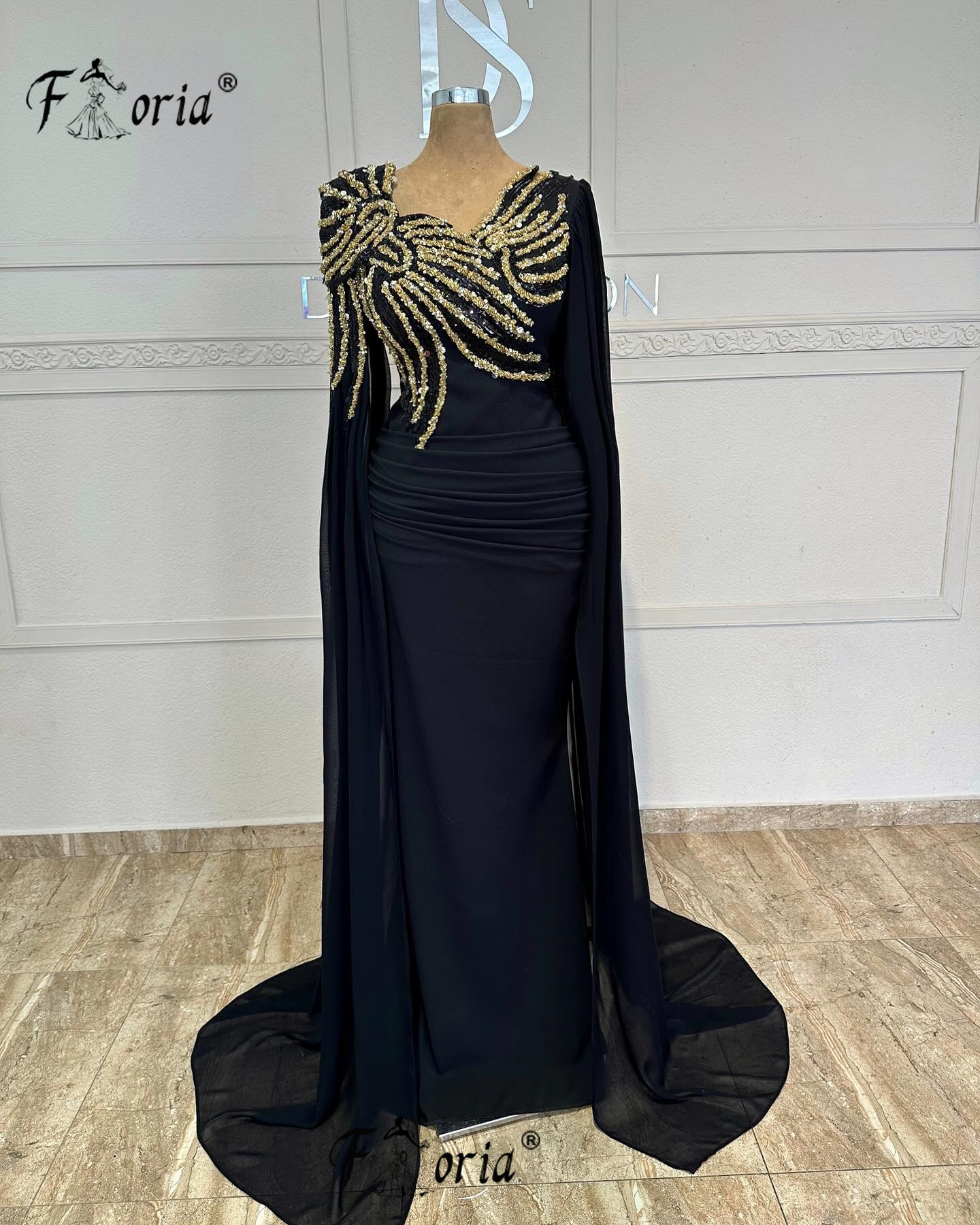 Dubai Woman Black Mermaid Form - Embroidery Gold incelemesi ve fiyatı