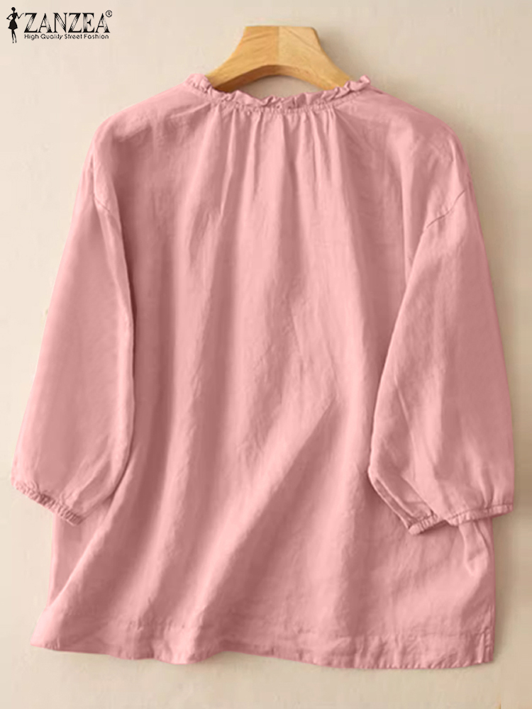 ZANZEA Summer Vintage Shirts E - Embroidery Service incelemesi ve fiyatı