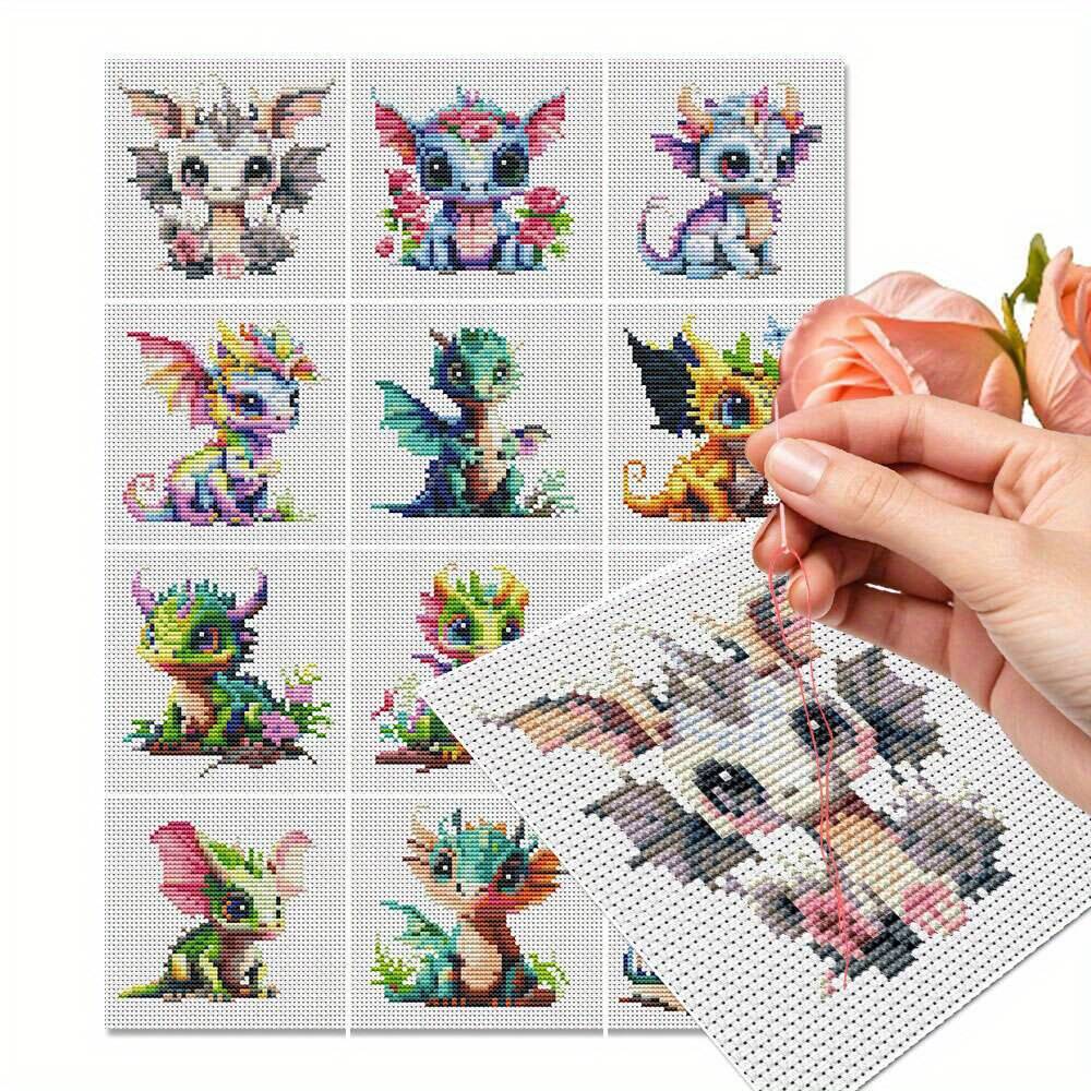 12Pcs Dragon Cross Stitch 11CT - Embroidery Tas incelemesi ve fiyatı
