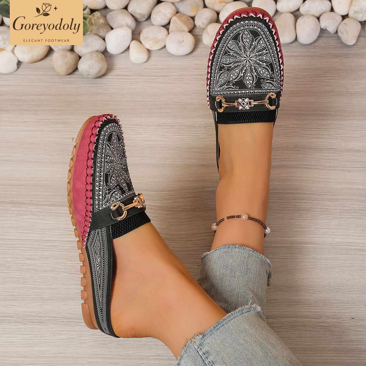 Goreyodoly women mule flats rh - Embroidery Shoes incelemesi ve fiyatı