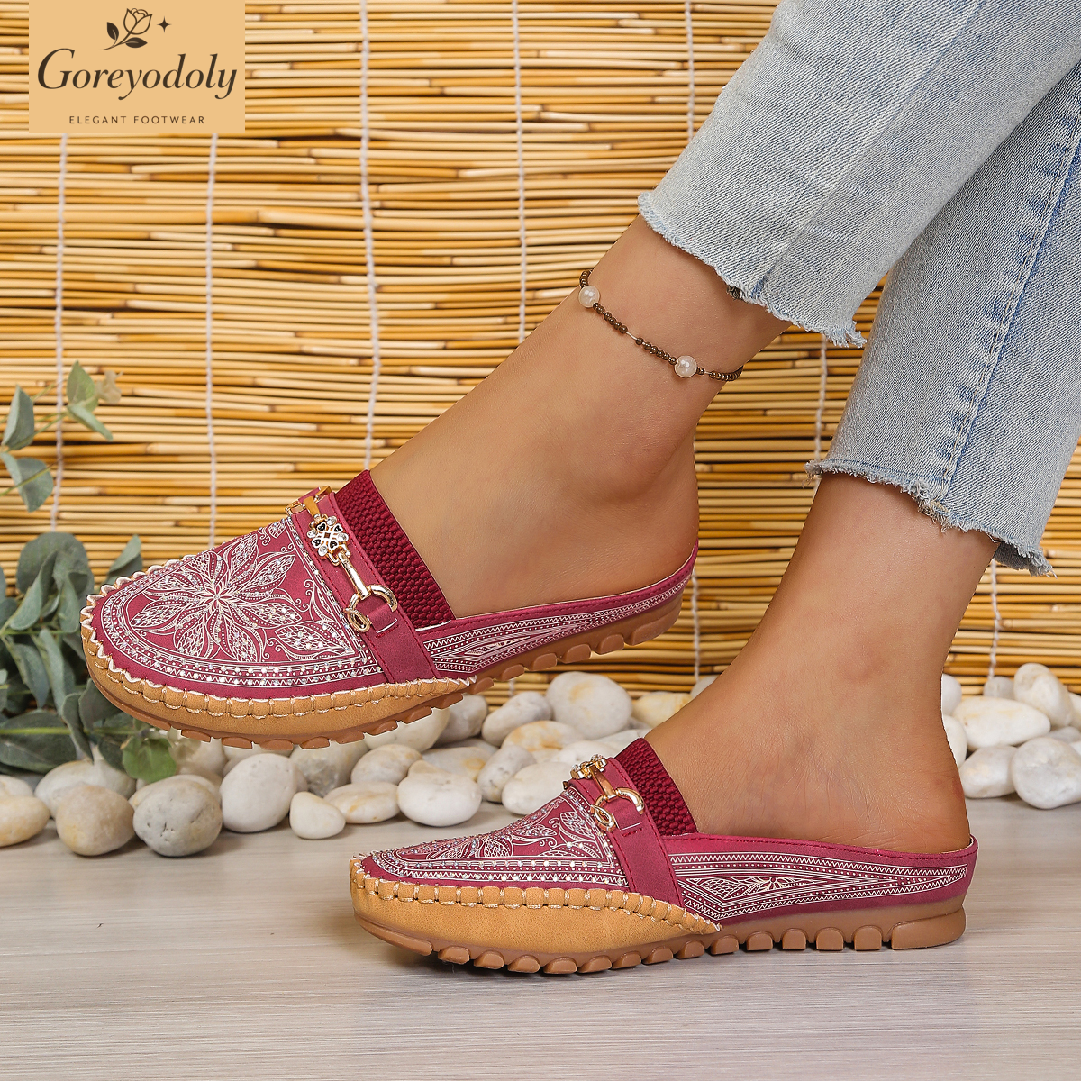 Goreyodoly women mule flats rh - Embroidery Shoes incelemesi ve fiyatı