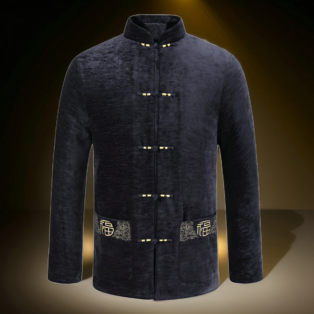 Men Velvet Fleece Lined Jacket - Embroidery Online Design incelemesi ve fiyatı
