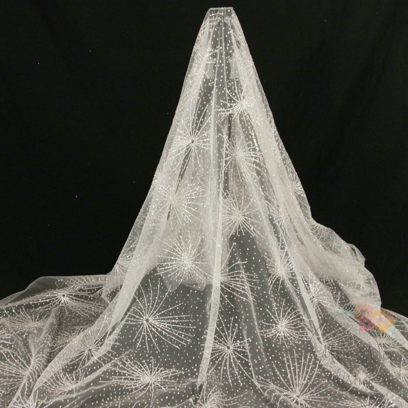 Embellished Tulle Fabric Metal - Embroidery Veil incelemesi ve fiyatı