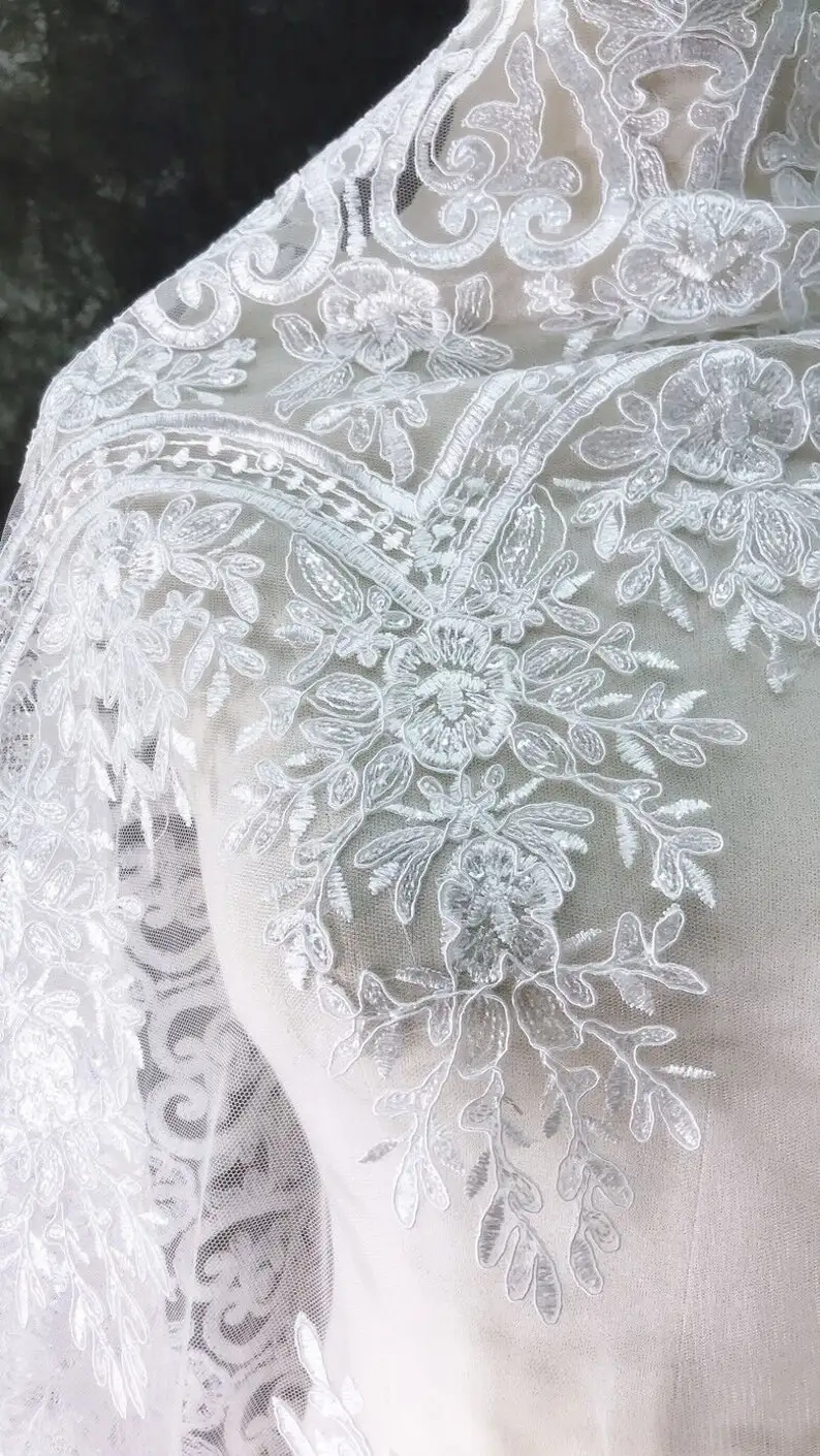 White Vintage Flower Embroider - Embroidery Veil incelemesi ve fiyatı