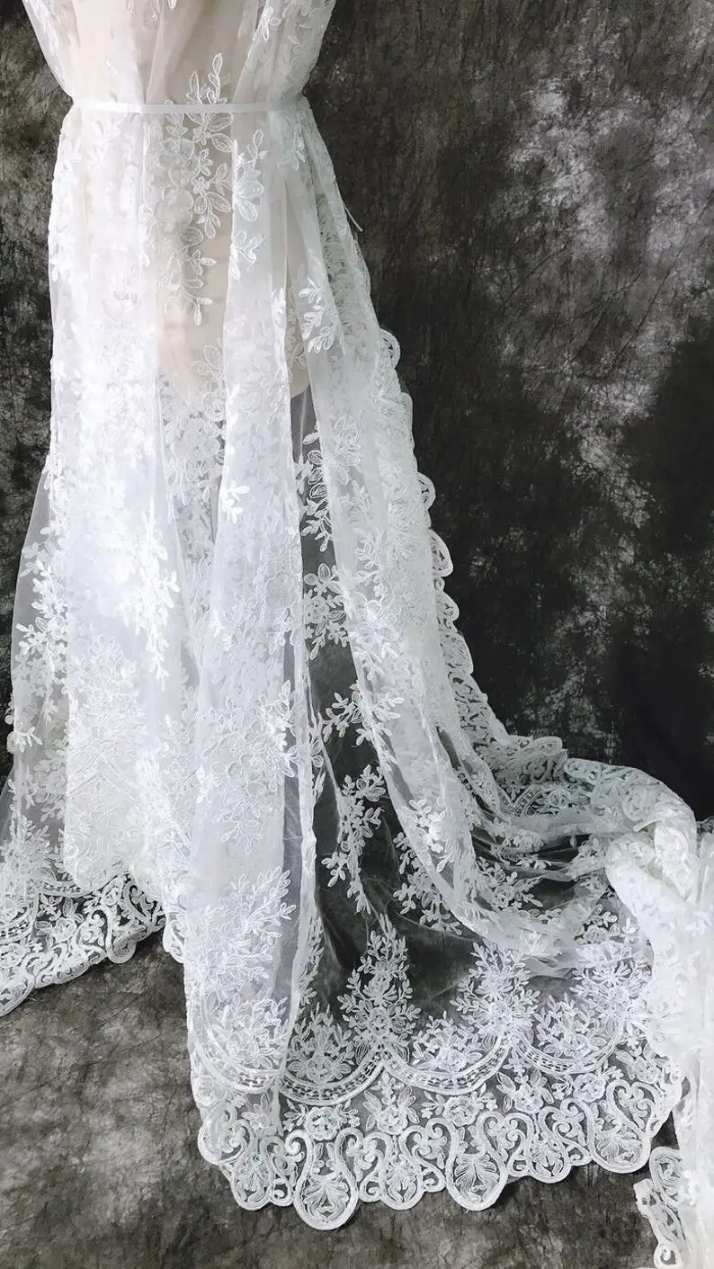 White Vintage Flower Embroider - Embroidery Veil incelemesi ve fiyatı