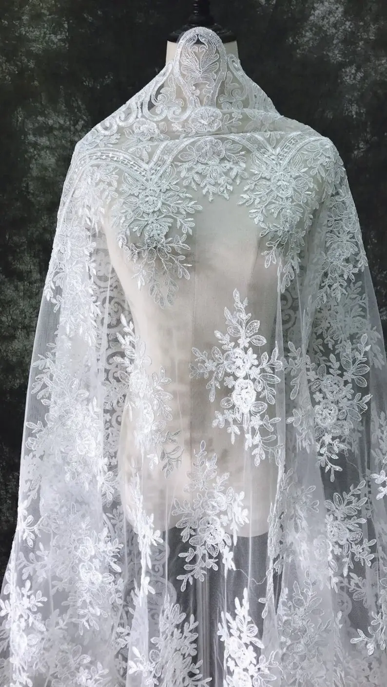 White Vintage Flower Embroider - Embroidery Veil incelemesi ve fiyatı