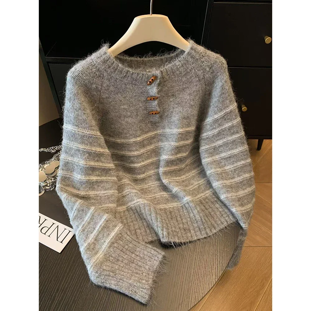 Autumn Winter Women's Striped  - Embroidery Shirt incelemesi ve fiyatı
