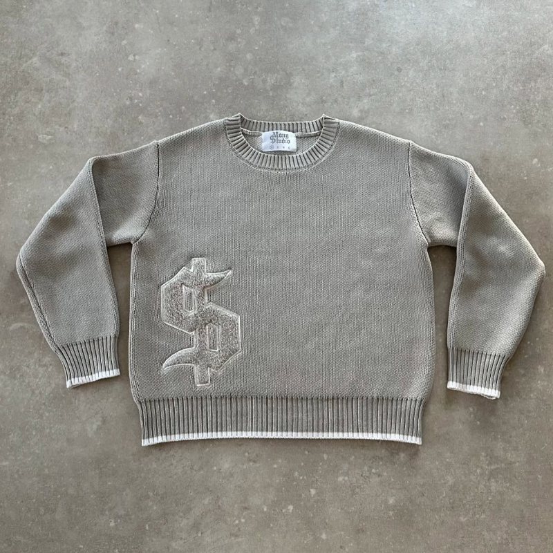 Harajuku Casual gold Sweaters  - Embroidery Gold incelemesi ve fiyatı
