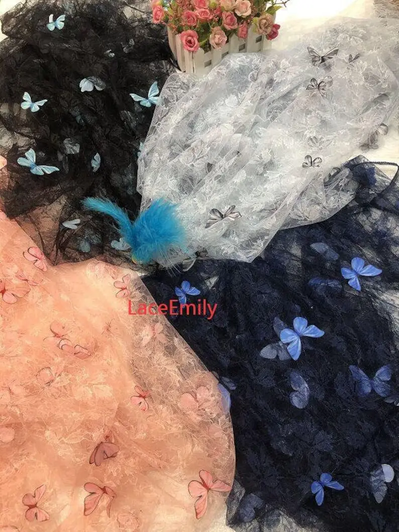 4 Colors 3D butterfly embroide - Embroidery Veil incelemesi ve fiyatı
