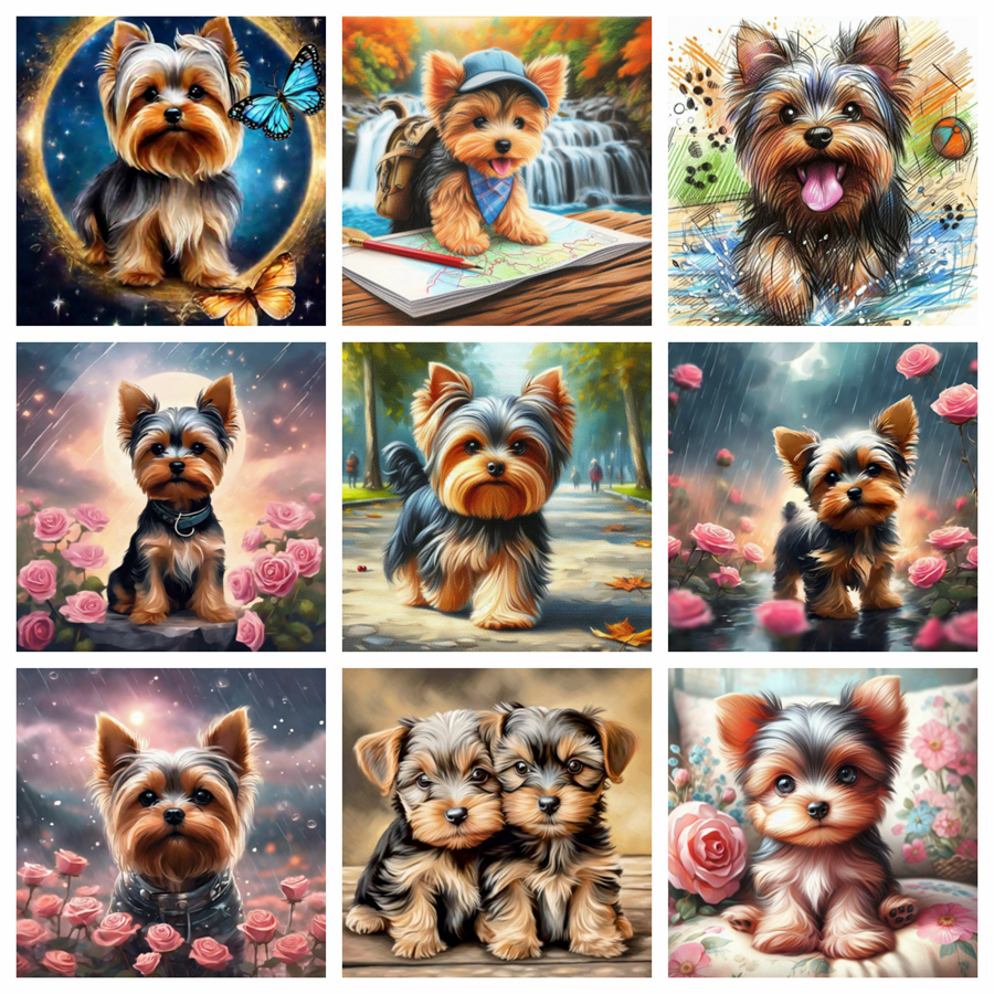 Yorkshire Terrier Dog 5D DIY D - Embroidery Gift Ideas incelemesi ve fiyatı