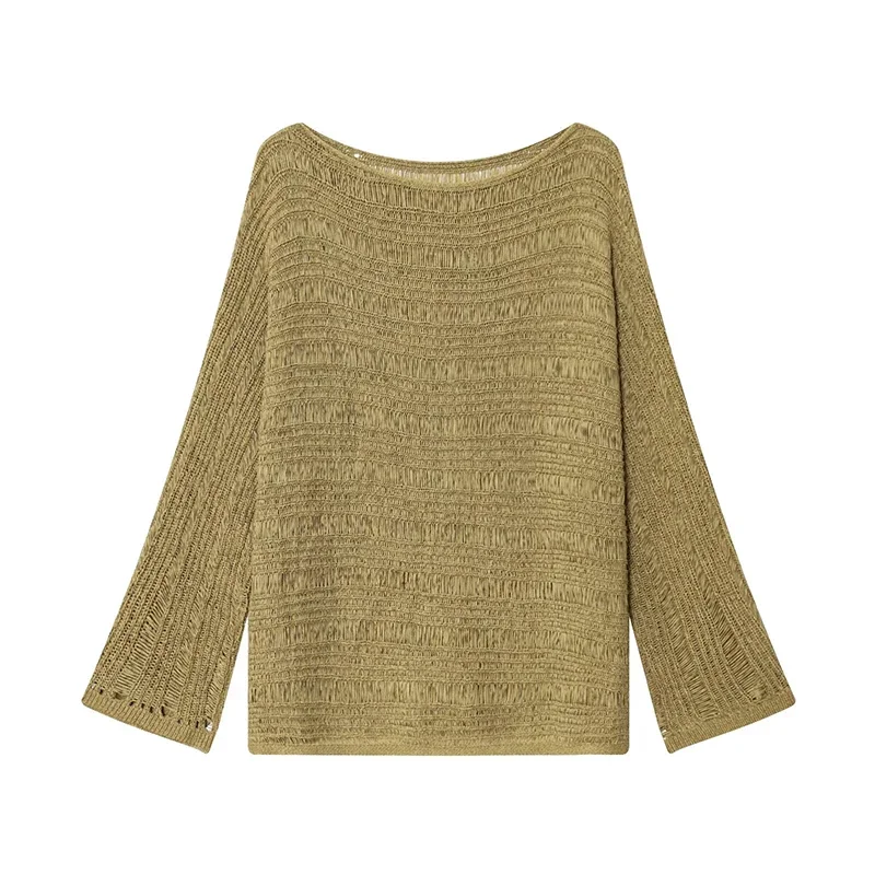 Vintage Boat Neck Knit Sweater - Embroidery Fashion incelemesi ve fiyatı