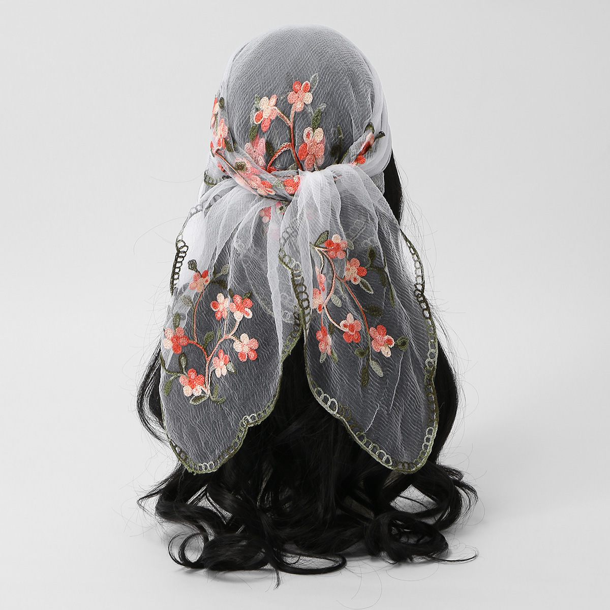 Square Scarf Plum Blossom Embr - Embroidery Zara incelemesi ve fiyatı