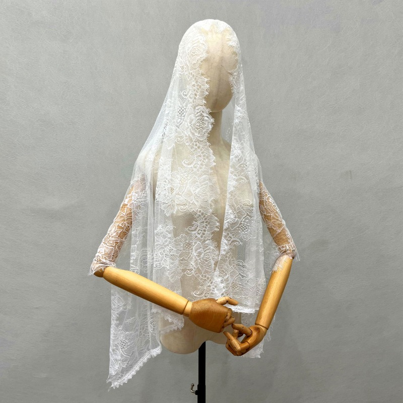 New Elegant Lace Scarf Hollow  - Embroidery Veil incelemesi ve fiyatı