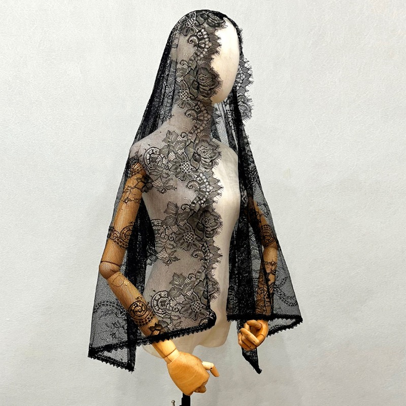 New Elegant Lace Scarf Hollow  - Embroidery Veil incelemesi ve fiyatı