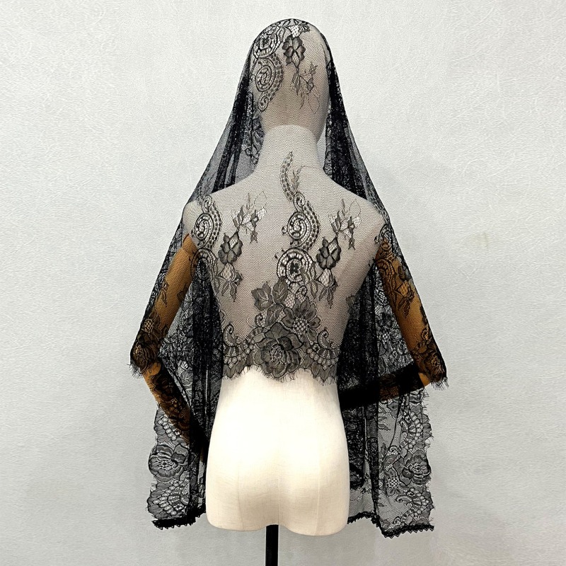 New Elegant Lace Scarf Hollow  - Embroidery Veil incelemesi ve fiyatı