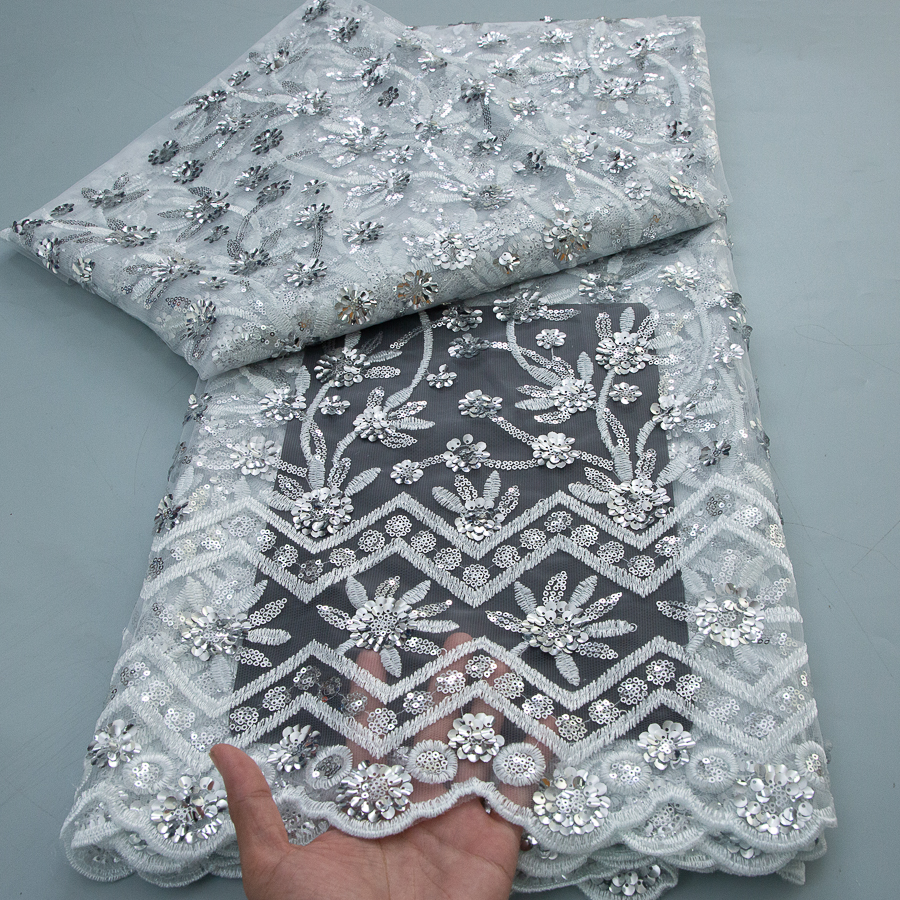 2026 French Sequins Lace Fabri - Embroidery Abaya incelemesi ve fiyatı