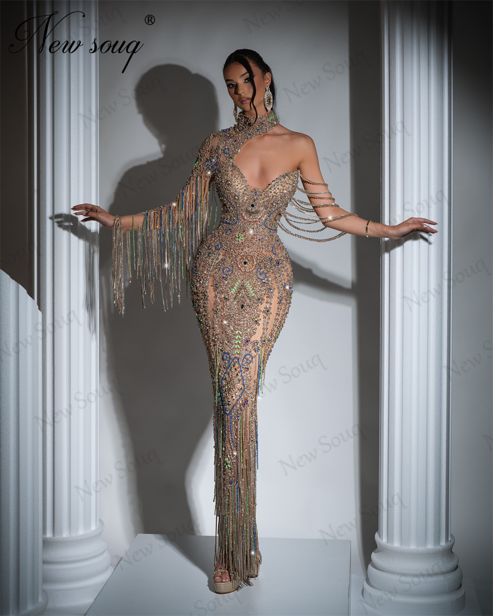 Hand Sew Beading Evening Dress - Embroidery Abaya incelemesi ve fiyatı