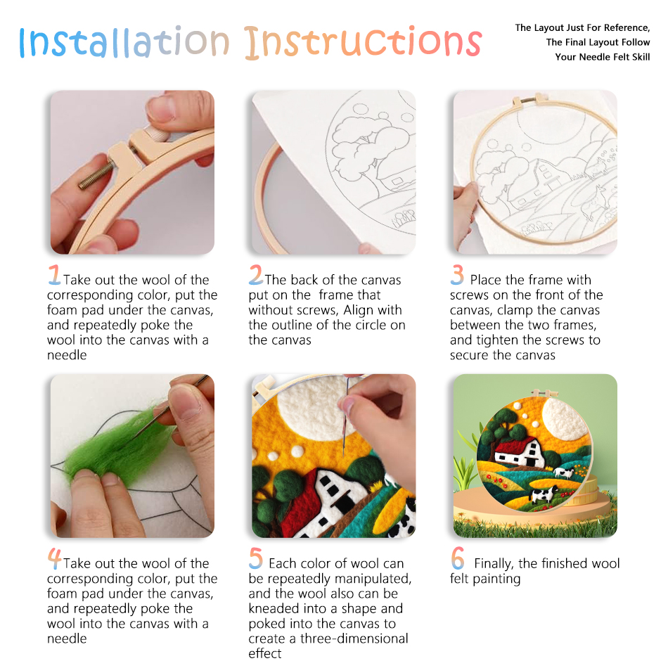 CHENISTORY DIY Wool Felting Pa - Embroidery Hooping incelemesi ve fiyatı
