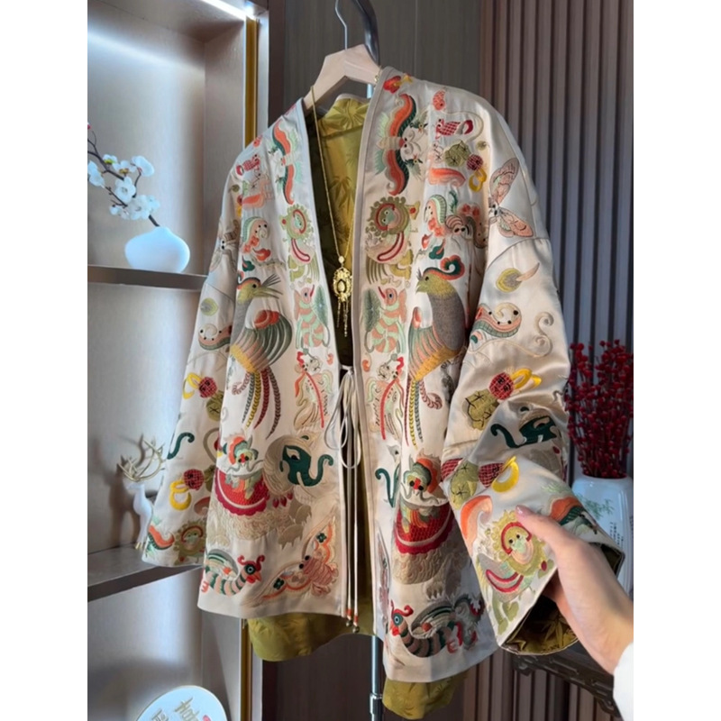 New Chinese Style Kimono Cardi - Embroidery Fashion incelemesi ve fiyatı