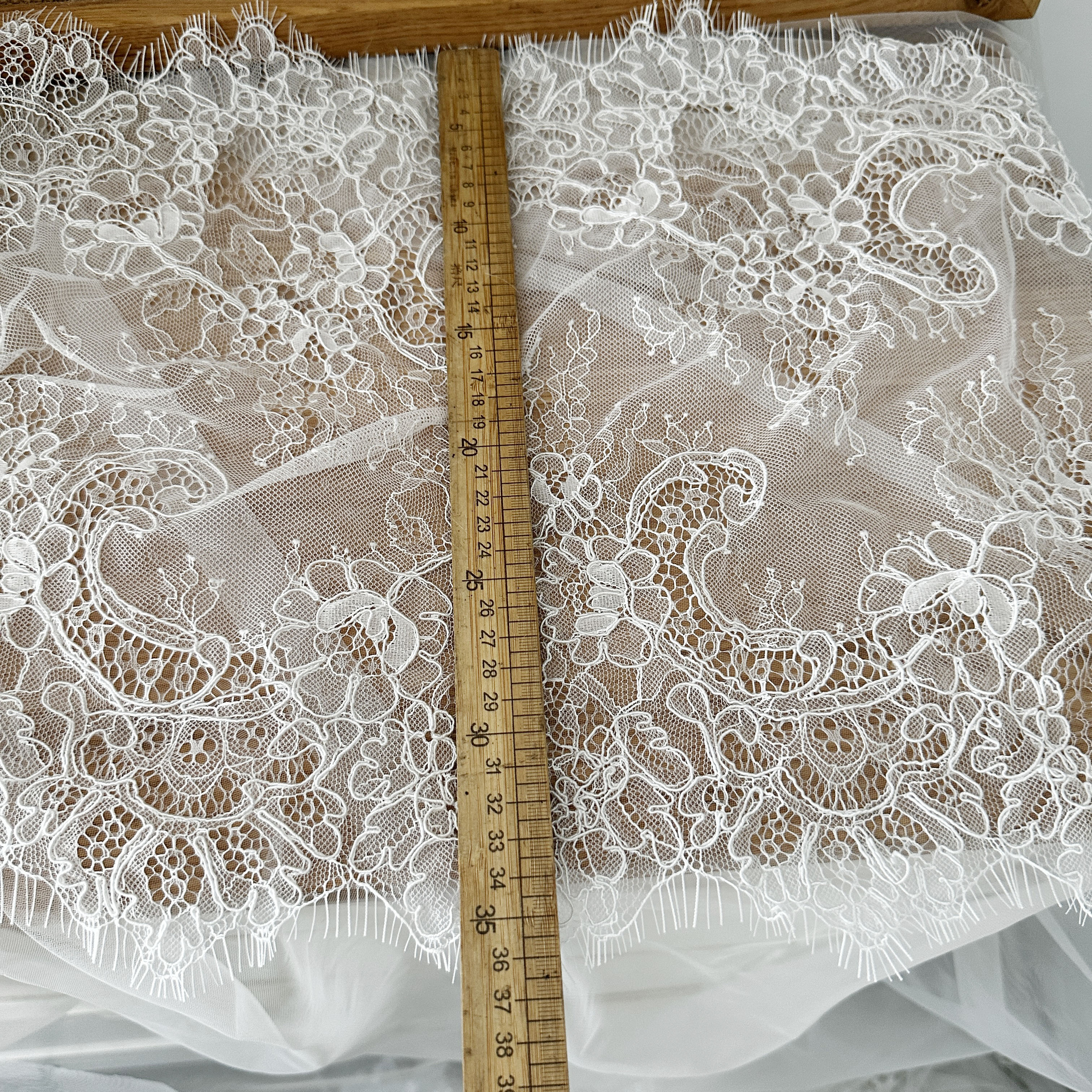 3 yards hand cord Alencon Lace - Embroidery Veil incelemesi ve fiyatı