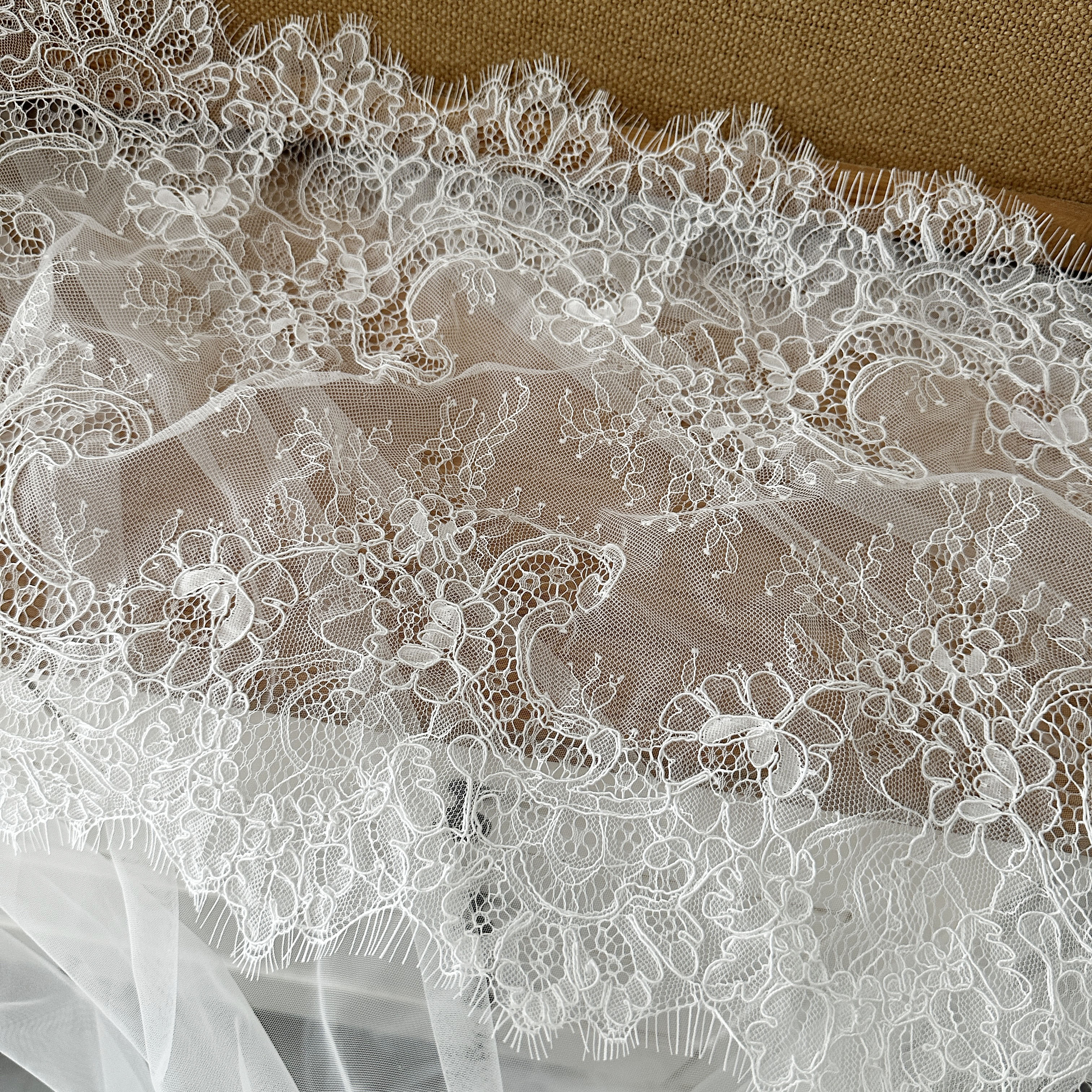 3 yards hand cord Alencon Lace - Embroidery Veil incelemesi ve fiyatı