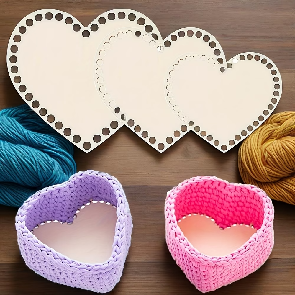 3pcs Heart-Shaped Crochet Bask - Embroidery Hooping incelemesi ve fiyatı