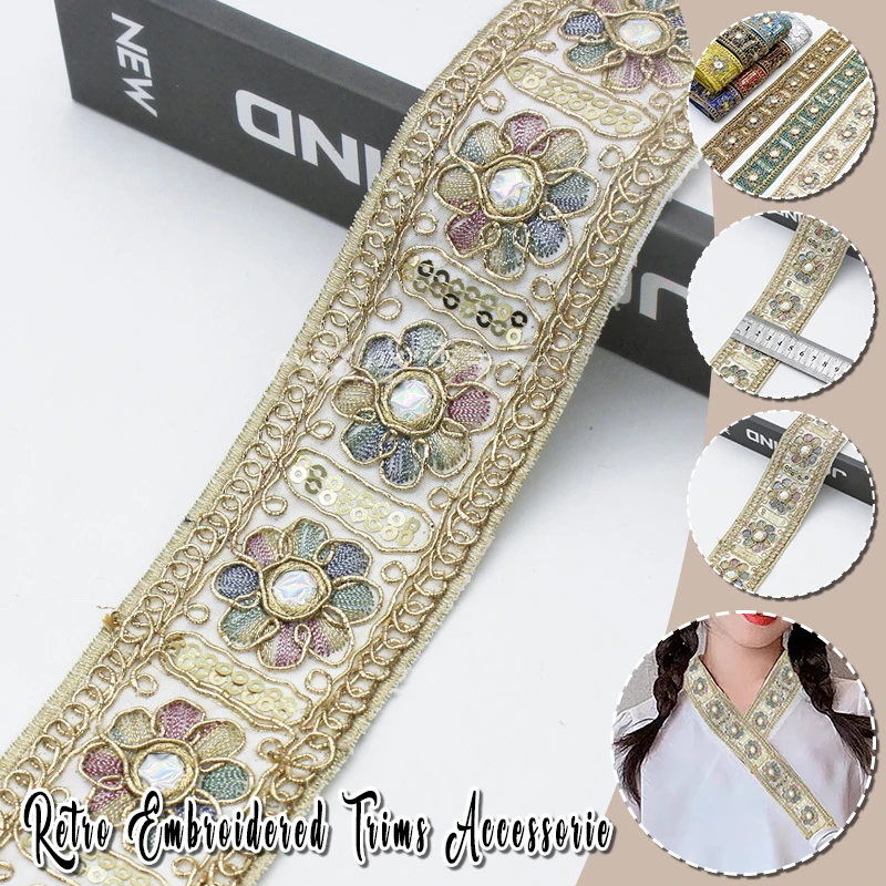 10yards Chinese Ethnic Embroid - Embroidery Gold incelemesi ve fiyatı
