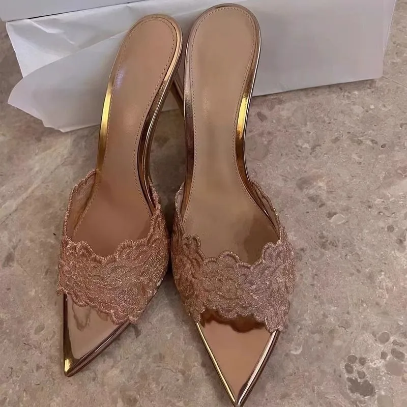 Pointed Banquet High Heels Wom - Embroidery Gold incelemesi ve fiyatı