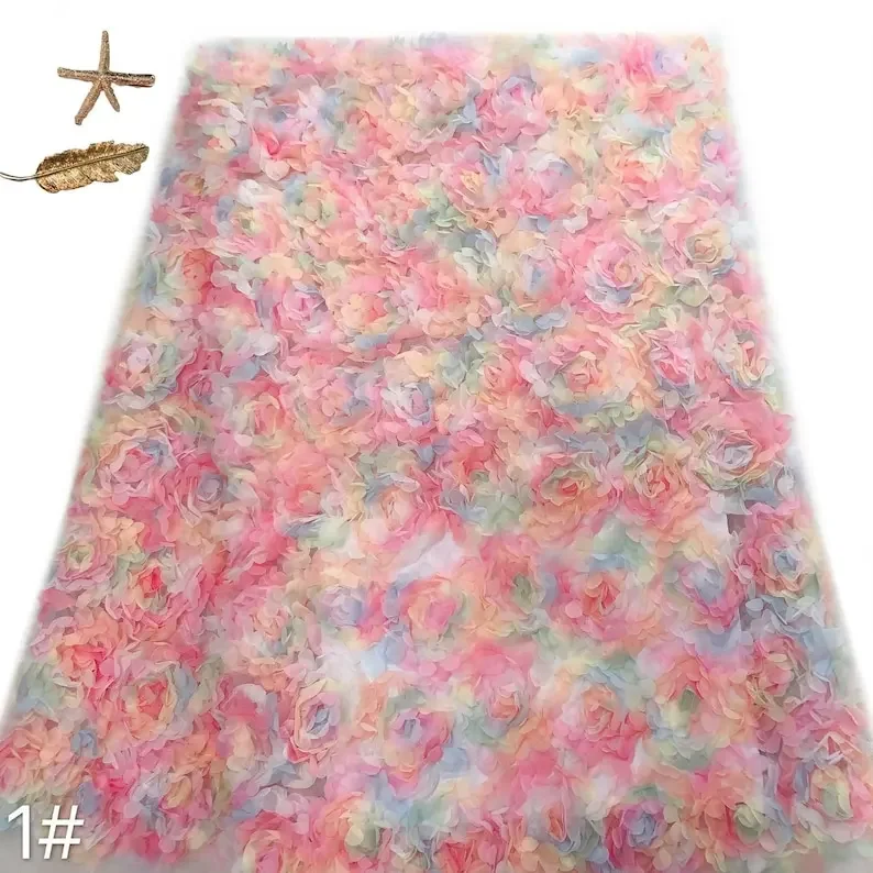 3d chiffon rose flower lace fa - Embroidery Veil incelemesi ve fiyatı