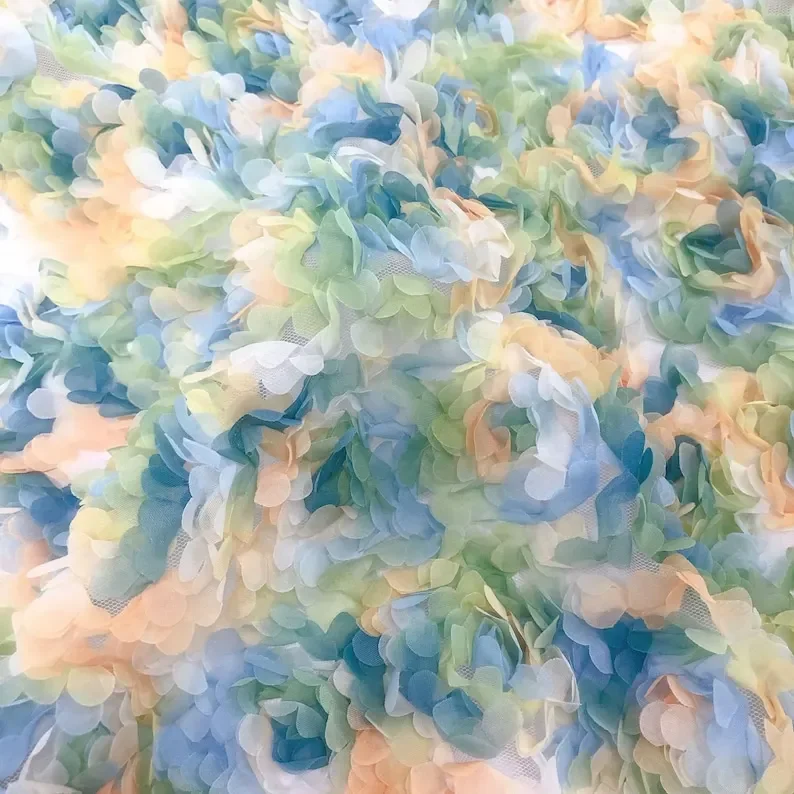 3d chiffon rose flower lace fa - Embroidery Veil incelemesi ve fiyatı