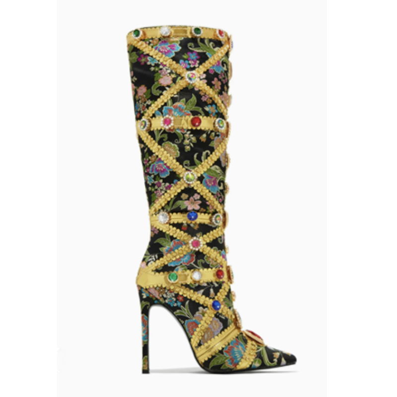 Multicolor Gemstone Gold Trim  - Embroidery Shoes incelemesi ve fiyatı