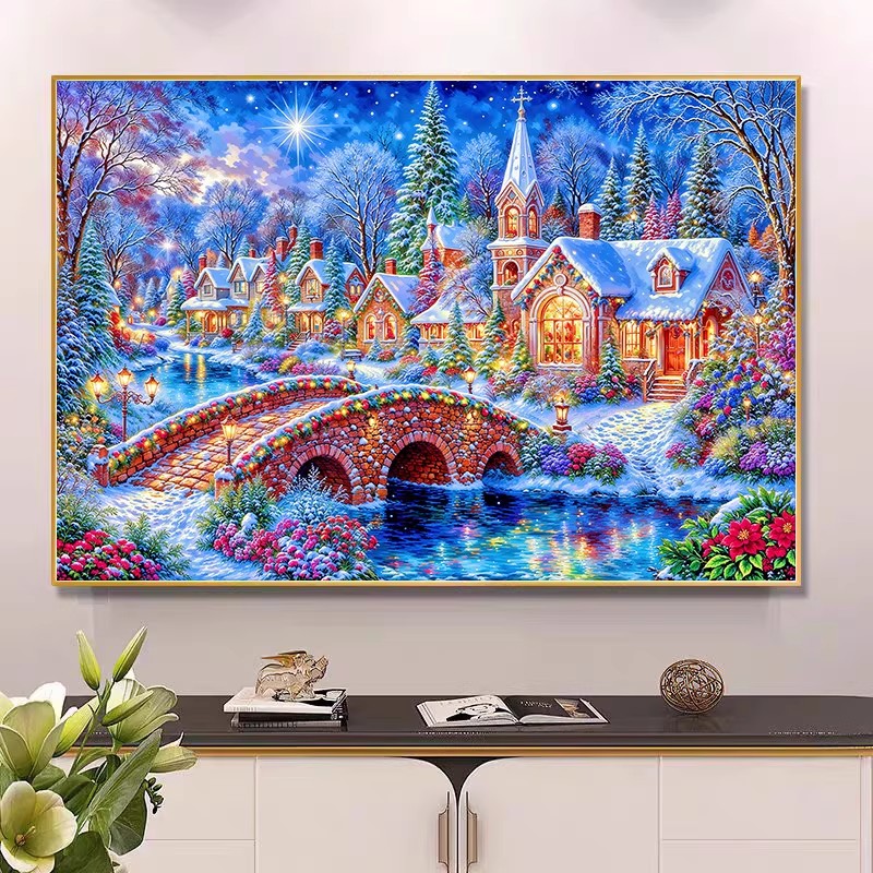 9ct 100x75cm Winter Church Emb - Embroidery Tas incelemesi ve fiyatı