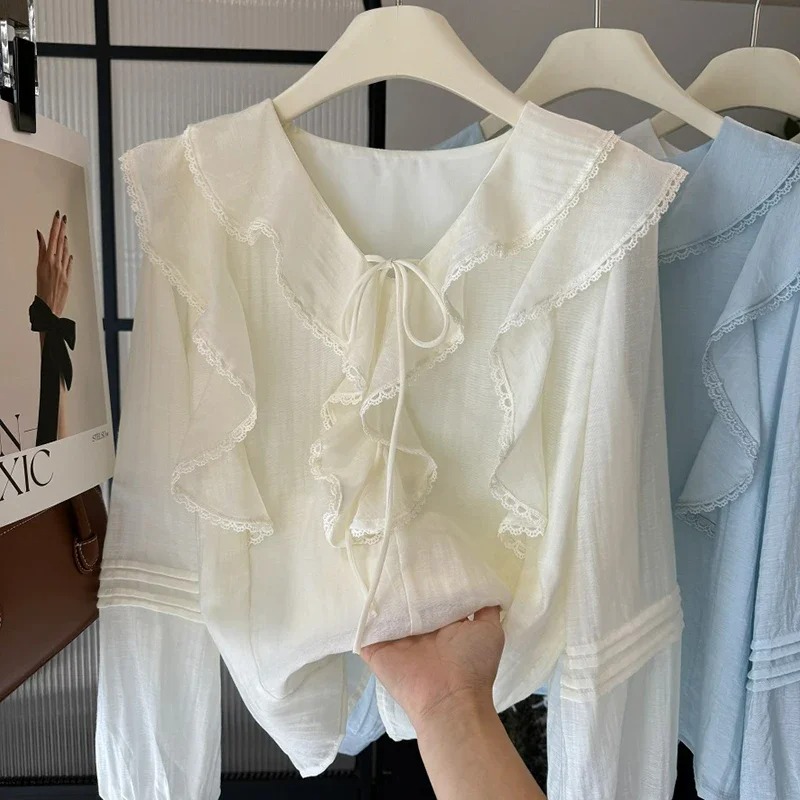 French V-Neck Chic Long Sleeve - Embroidery Fashion incelemesi ve fiyatı