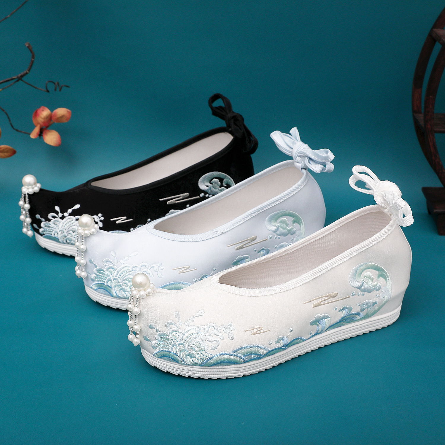 Waves Hanfu Shoes Female Embro - Embroidery Shoes incelemesi ve fiyatı