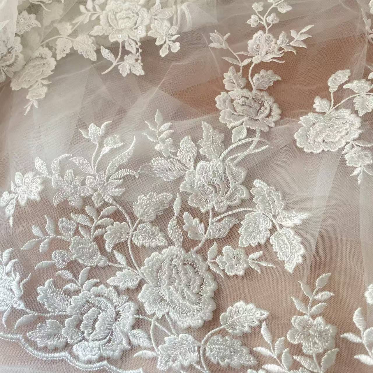 French Embroidered Lace Fabric - Embroidery Abaya incelemesi ve fiyatı