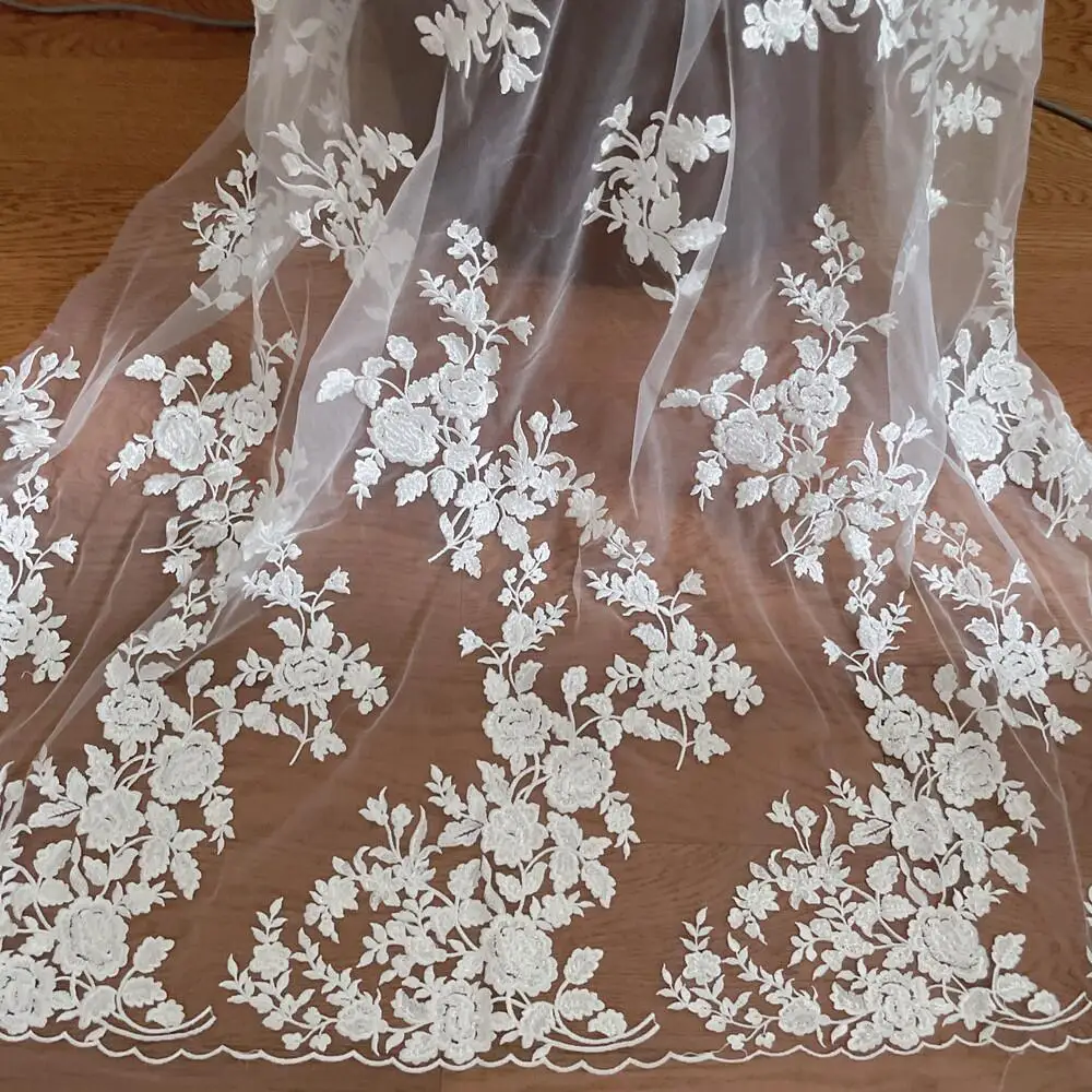 French Embroidered Lace Fabric - Embroidery Abaya incelemesi ve fiyatı