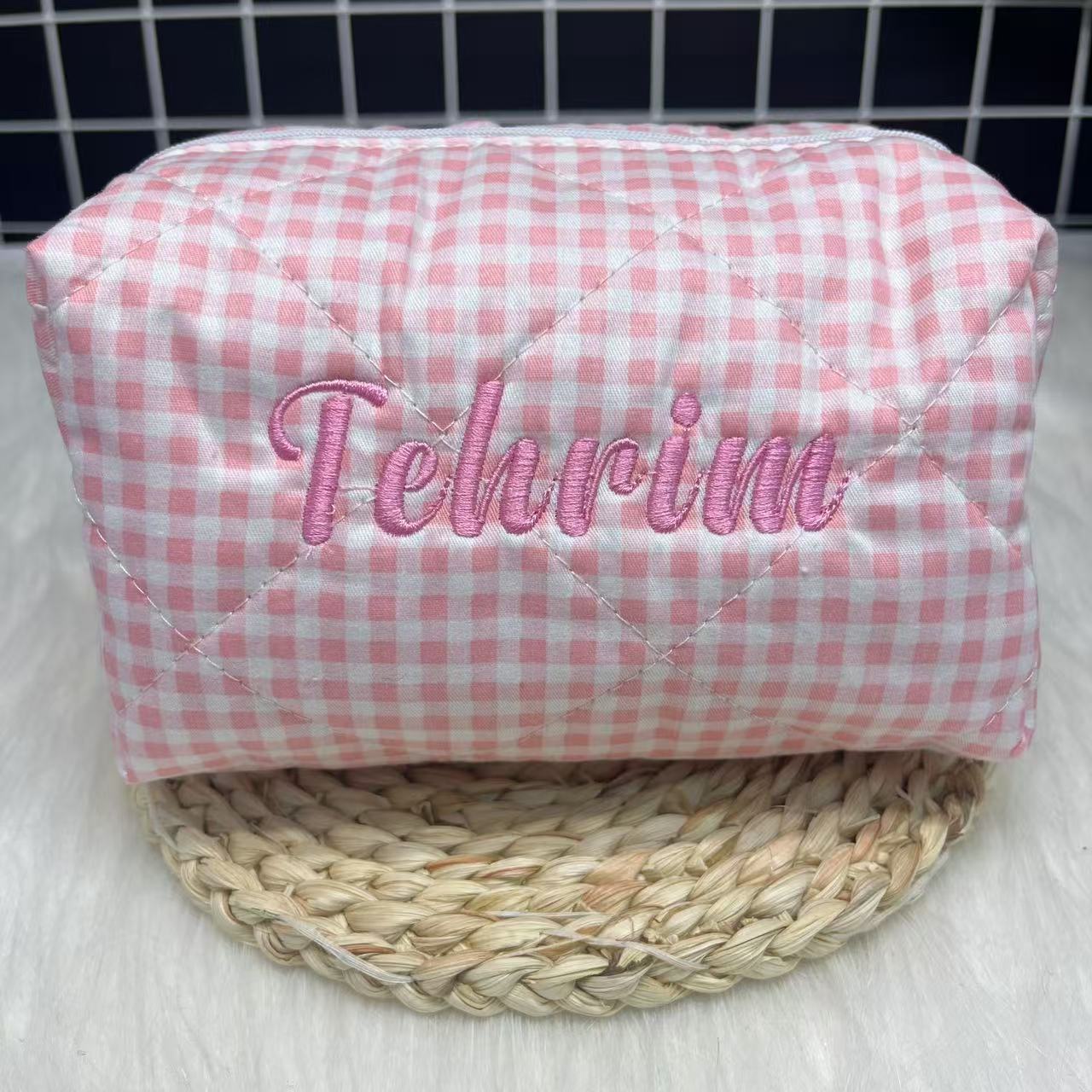 Large Capacity Striped Cosmeti - Embroidery Gift Ideas incelemesi ve fiyatı