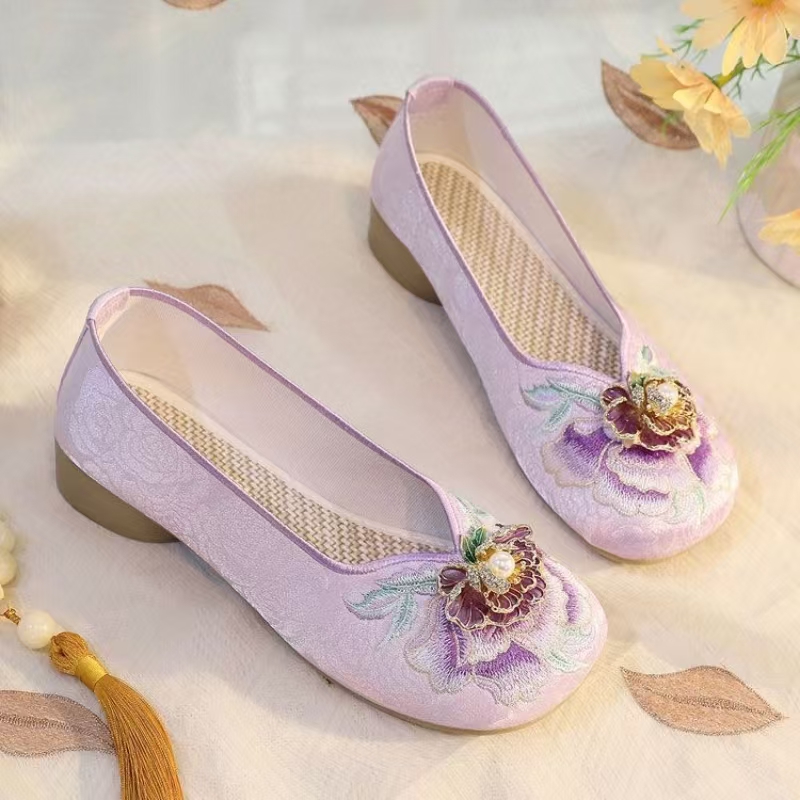 Woman Low Heel Embroidered Clo - Embroidery Shoes incelemesi ve fiyatı